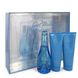 Cool Water Gift Set - 3.4 Oz Eau De Toilette Spray + 2.5 Oz Body Lotion + 2.5 Oz Shower Breeze -- For Women